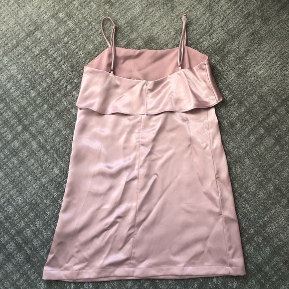 URBAN OUTFITTERS Pink Ruffle Satin Slip Dress - Picture 3 of 4